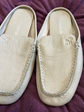 Caribbean Joe Beige Slip-On Mules Loafers